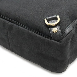 GUCCI Gucci GG Canvas Abbey Line Tote Bag Handbag Leather Black 130739