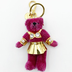 PRADA Prada Charm Bear Animal Keychain Accessory Pink Gold Fashion Ladies USED