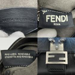 FENDI Monster Micro Bucket Shoulder Bag Mini FF Black Leather Ladies Men's Fashion USED