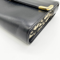 Christian Dior Trotter Handbag Handheld Bag Black Leather Ladies Fashion USED