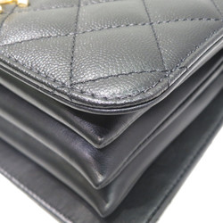 CHANEL Small Flap Bag AS4286B Handbag Shoulder Black/G Hardware Glendo Calfskin & Lambskin Women's