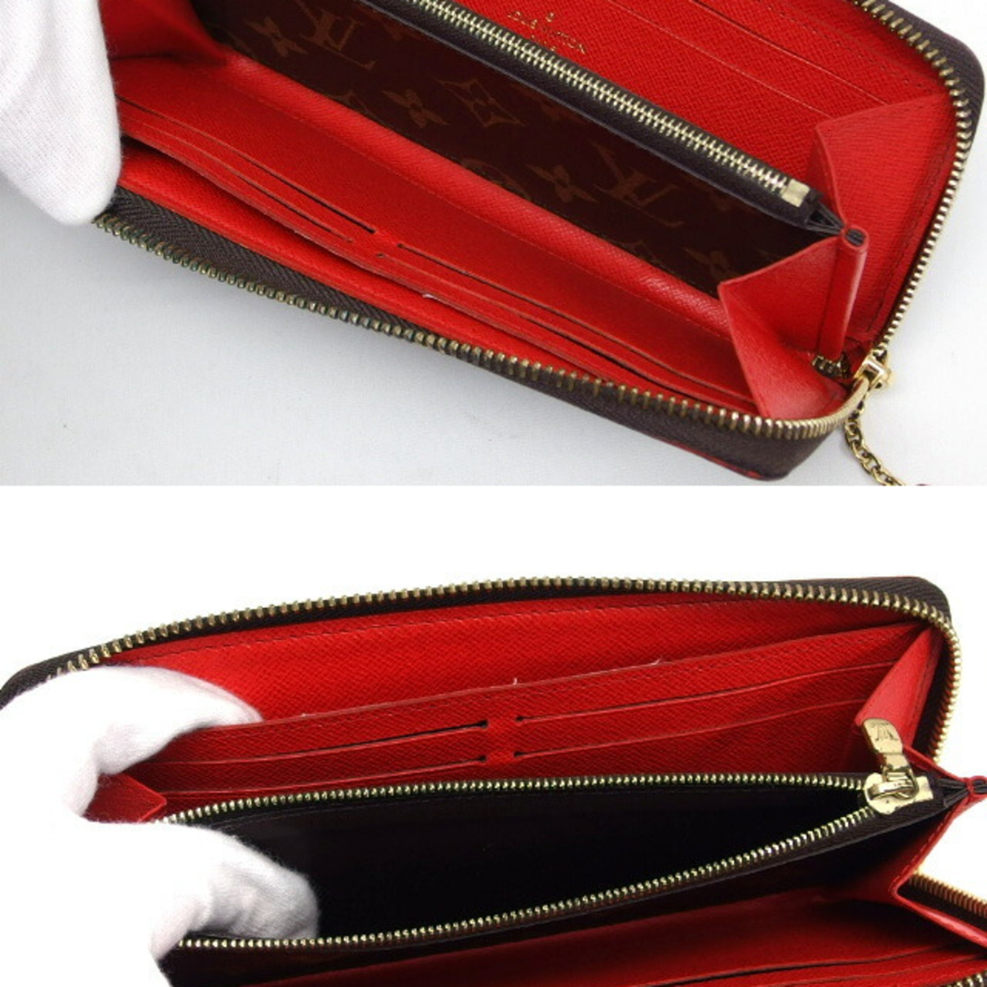 Louis Vuitton Monogram Clemence Wallet Long Wallet Red M62940