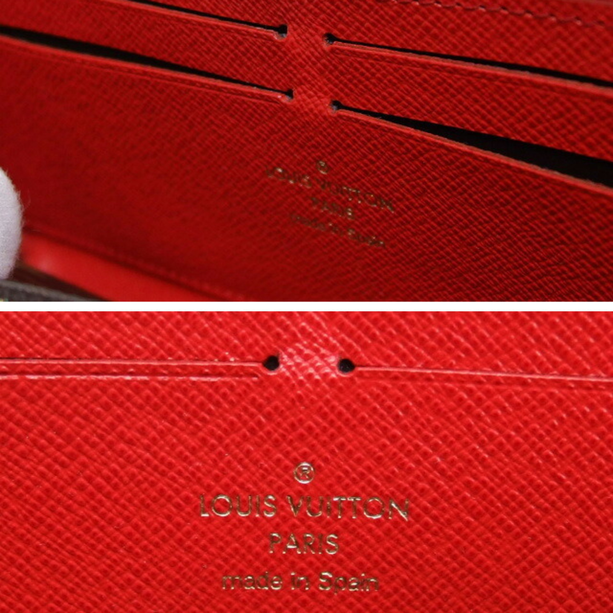 Louis Vuitton Monogram Clemence Wallet Long Wallet Red M62940