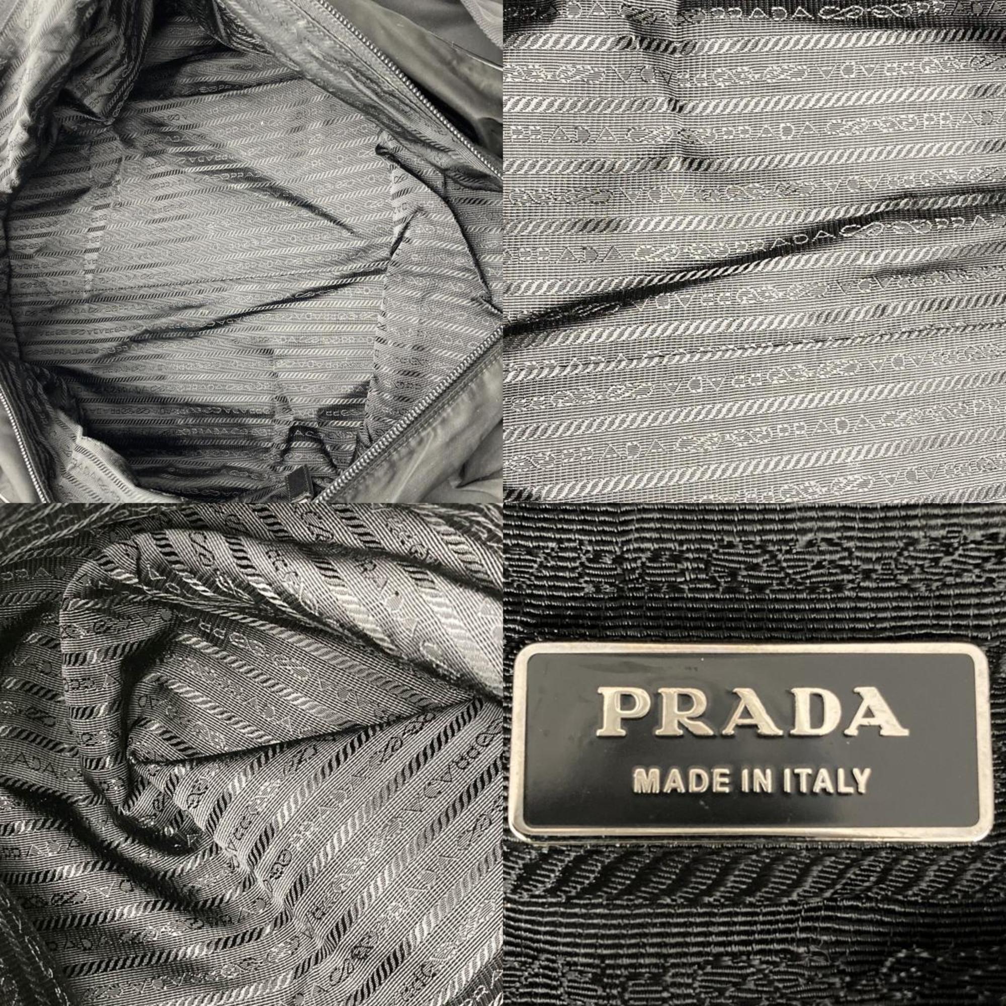 PRADA Prada Boston bag shoulder nylon triangle logo black ladies men V70S USED