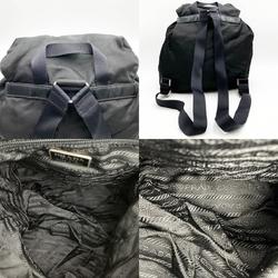PRADA Rucksack Daypack Bag Triangle Logo Black Nylon Ladies Men's Fashion B2811F USED
