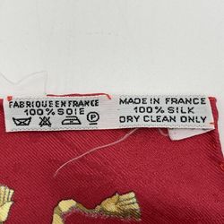 HERMES Carre90 LES FETES DU ROI SOLEIL Celebration of the Sun King Muffler/Scarf Red Silk Ladies Fashion USED