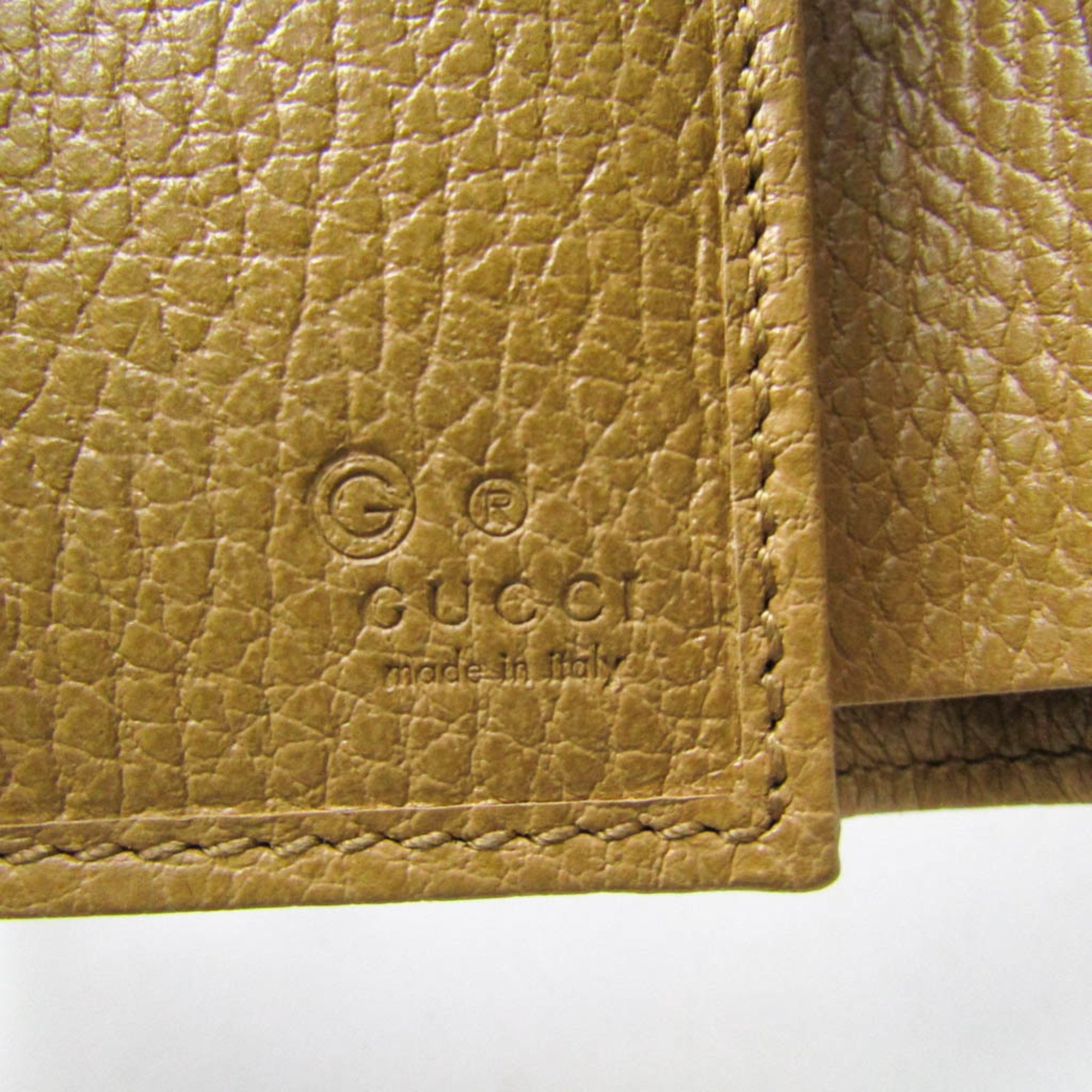 Gucci 363420 Leather Passport Cover Beige
