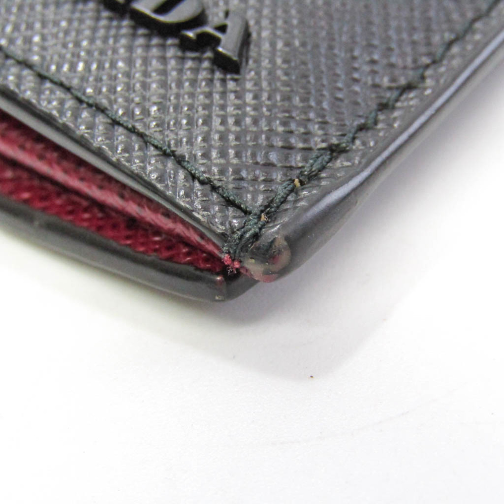 Prada Saffiano 2MV836 Men's Leather Long Wallet (bi-fold) Black