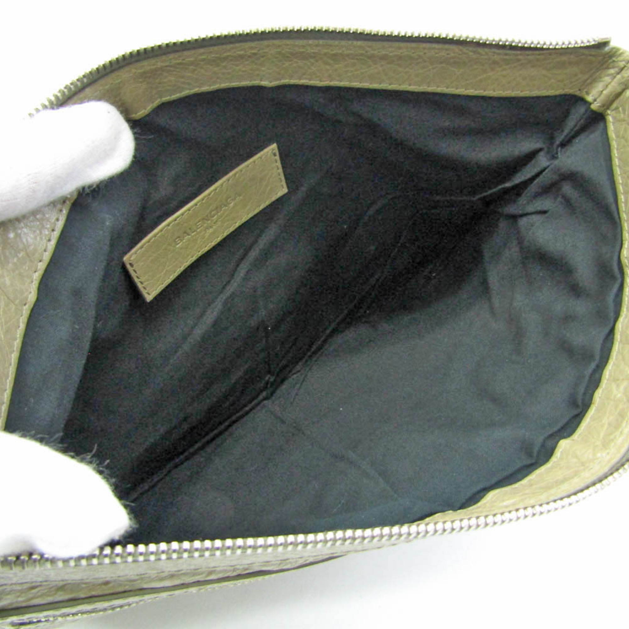 Balenciaga Classic 273022 Women,Men Leather Clutch Bag Light Green