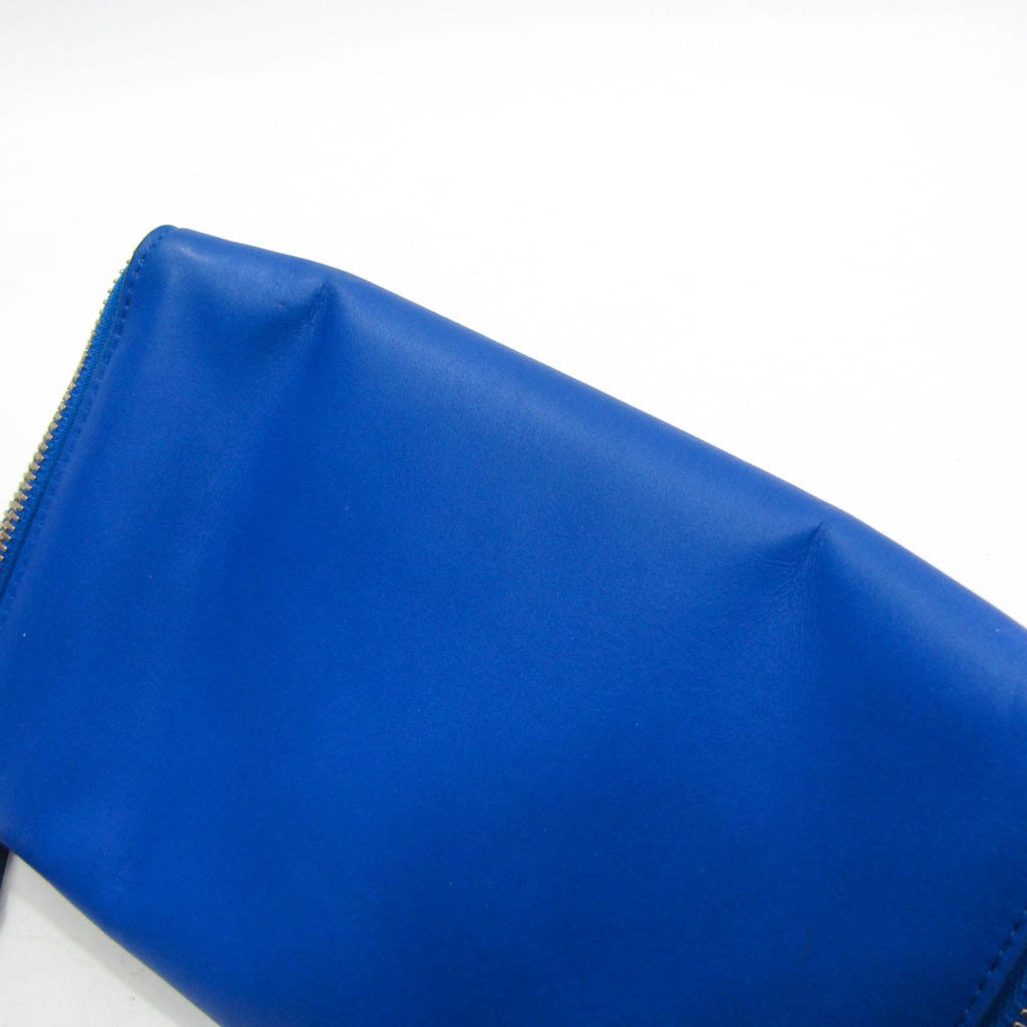 Bottega Veneta Organizer VA9V3 666770 Women's Leather Clutch Bag,Pouch Blue