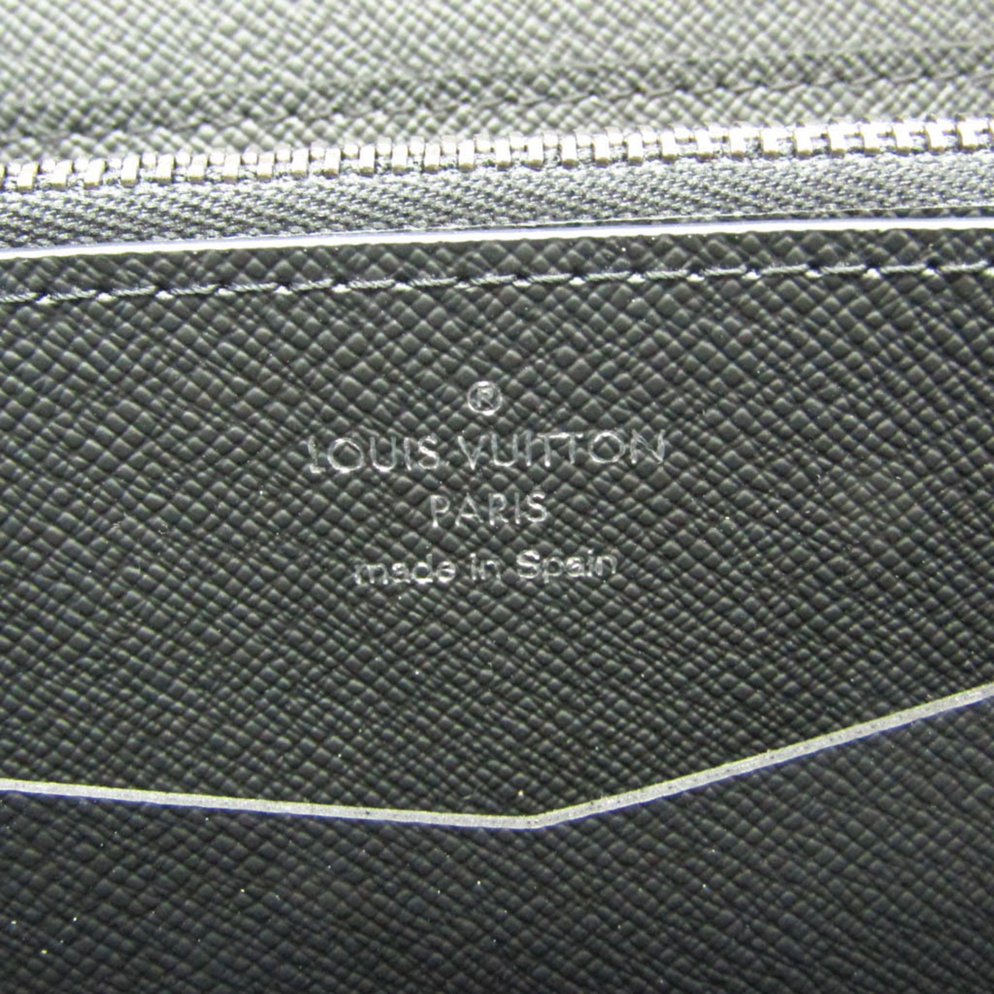 Louis Vuitton Monogram Eclipse M61698 Men's Monogram Eclipse Long Wallet (bi-fold) Black