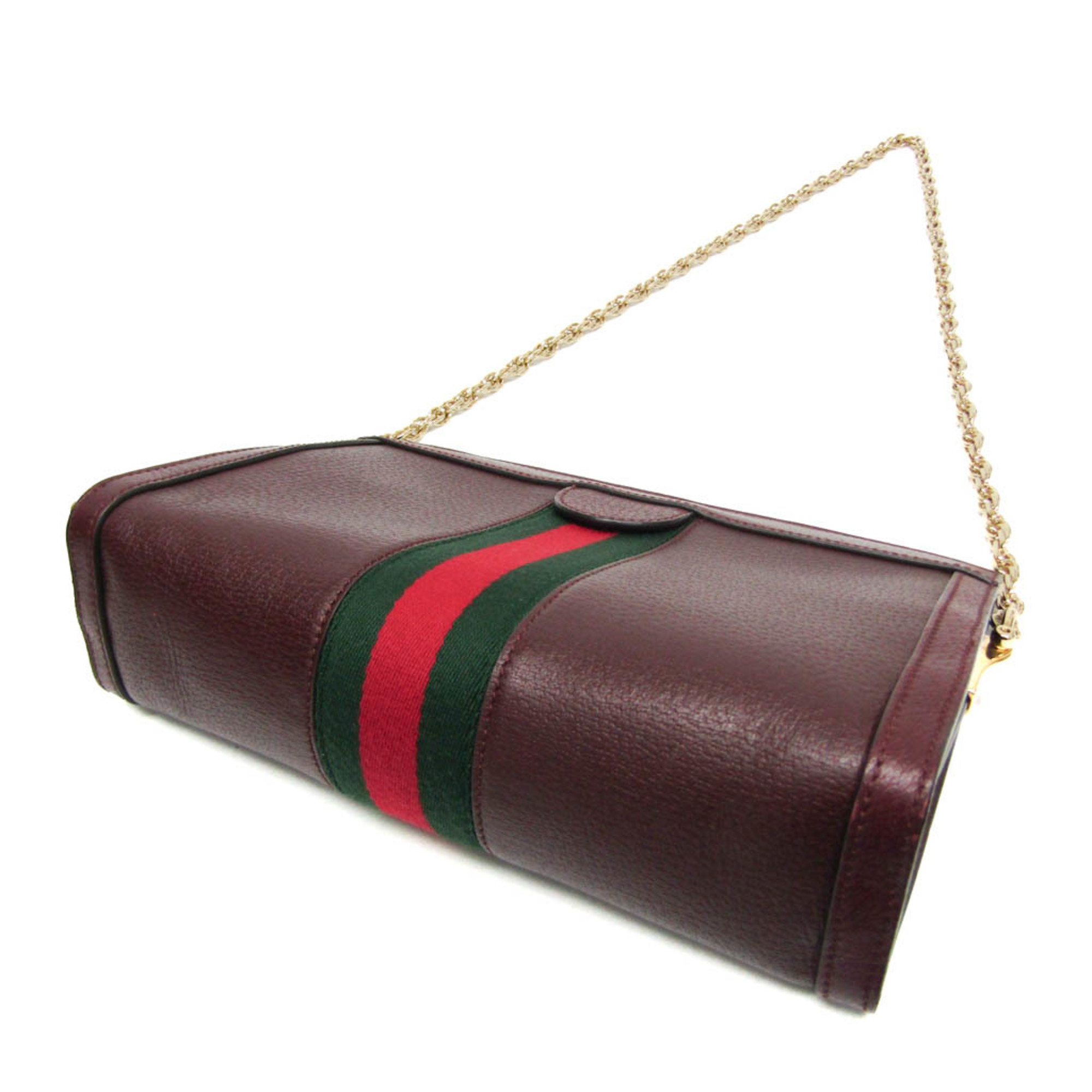 Gucci Ophidia 503877 Women's Leather Shoulder Bag Bordeaux