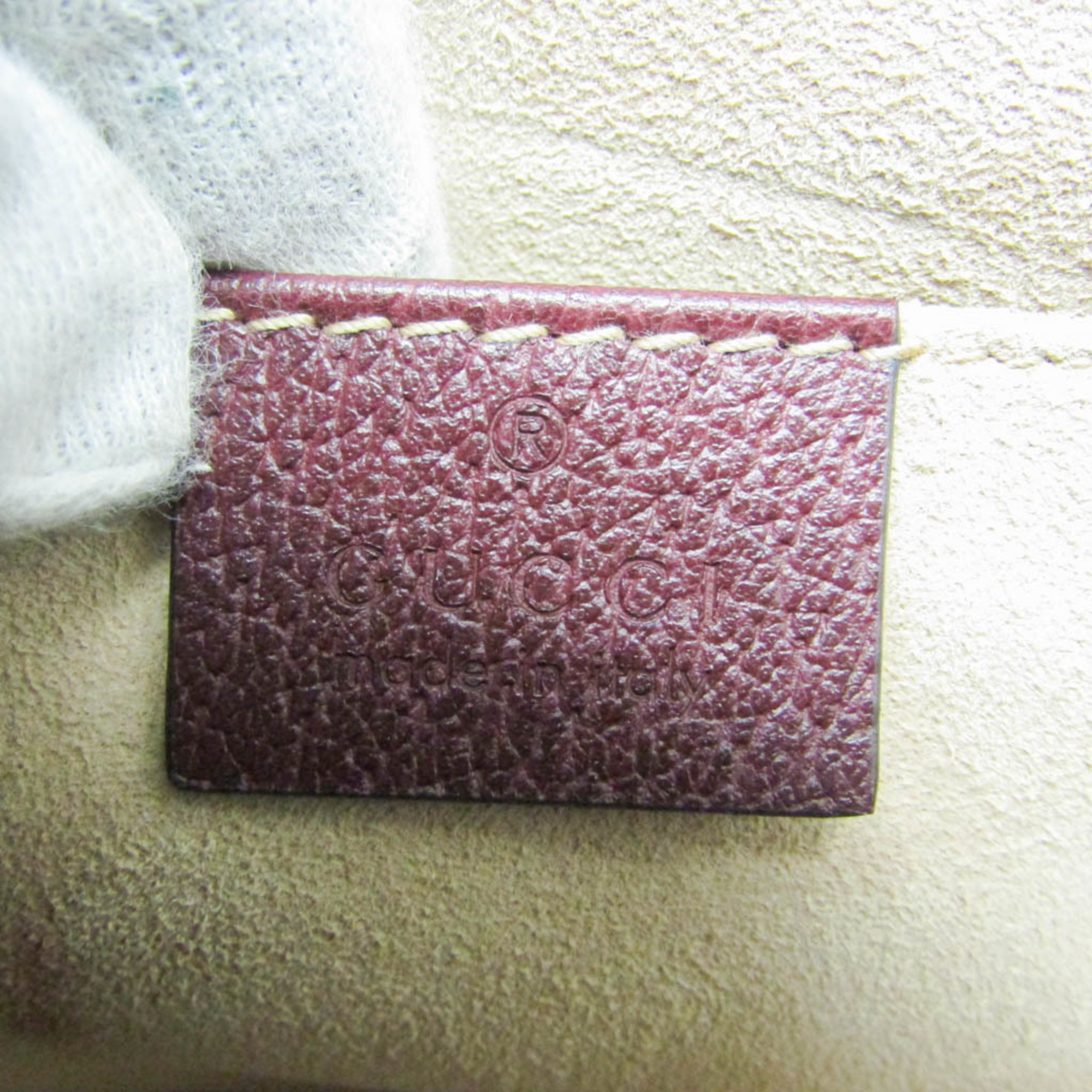 Gucci Ophidia 503877 Women's Leather Shoulder Bag Bordeaux