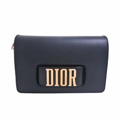 Christian Dior Leather Evolution Flap Shoulder Bag Black Women's