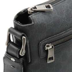 GUCCI GG Supreme Plus Shoulder Bag PVC Leather Black Dark Gray 322279