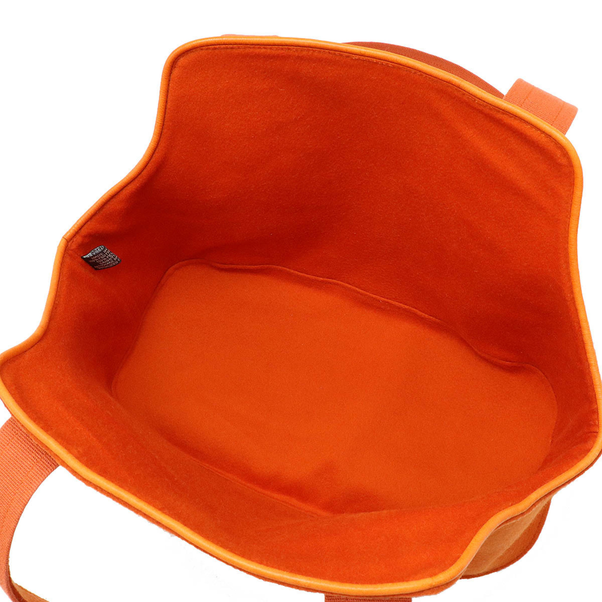 HERMES Patapon dog carrier shoulder bag felt leather orange