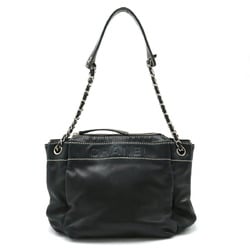 CHANEL chain shoulder bag leather black