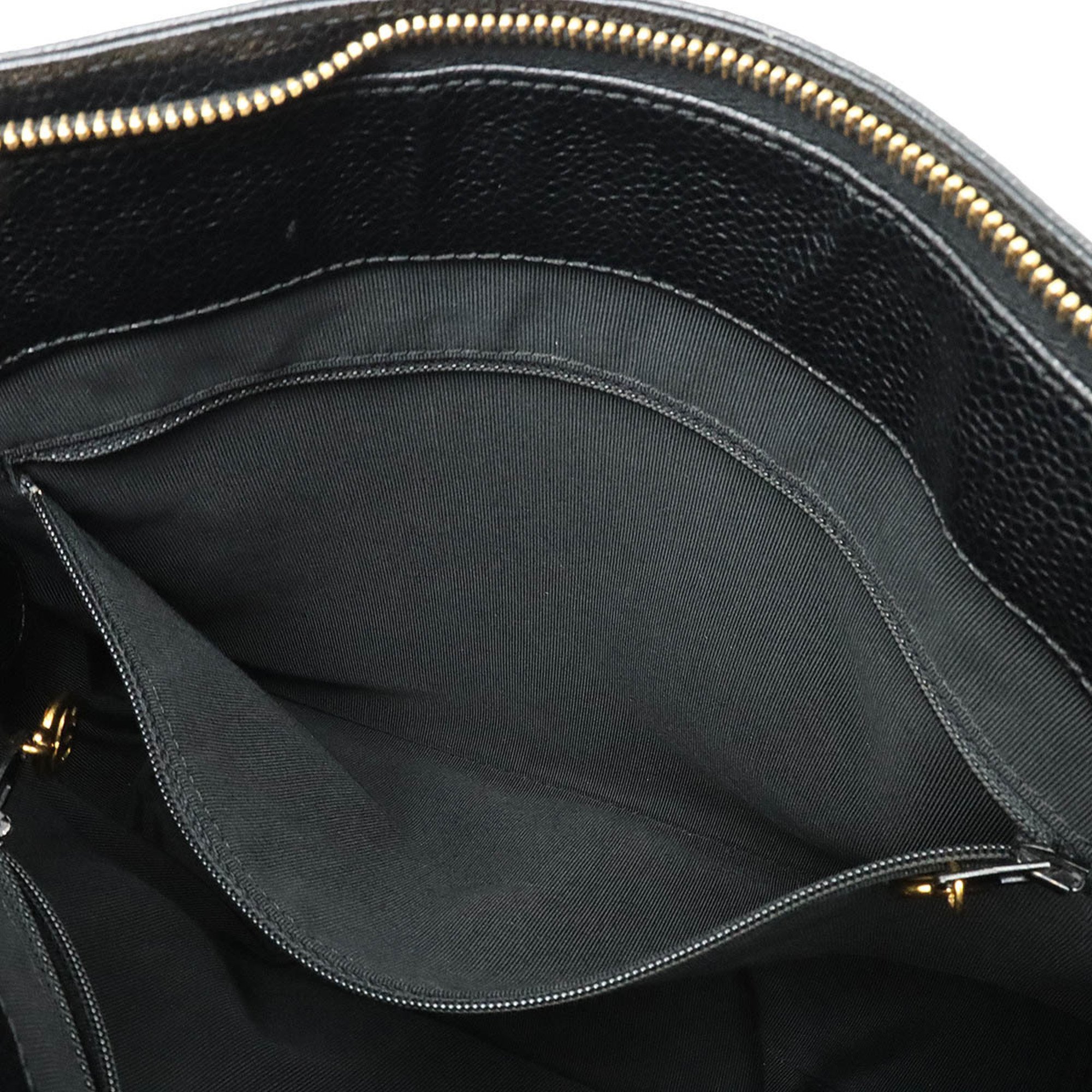 CHANEL Chanel tote bag handbag caviar skin leather black