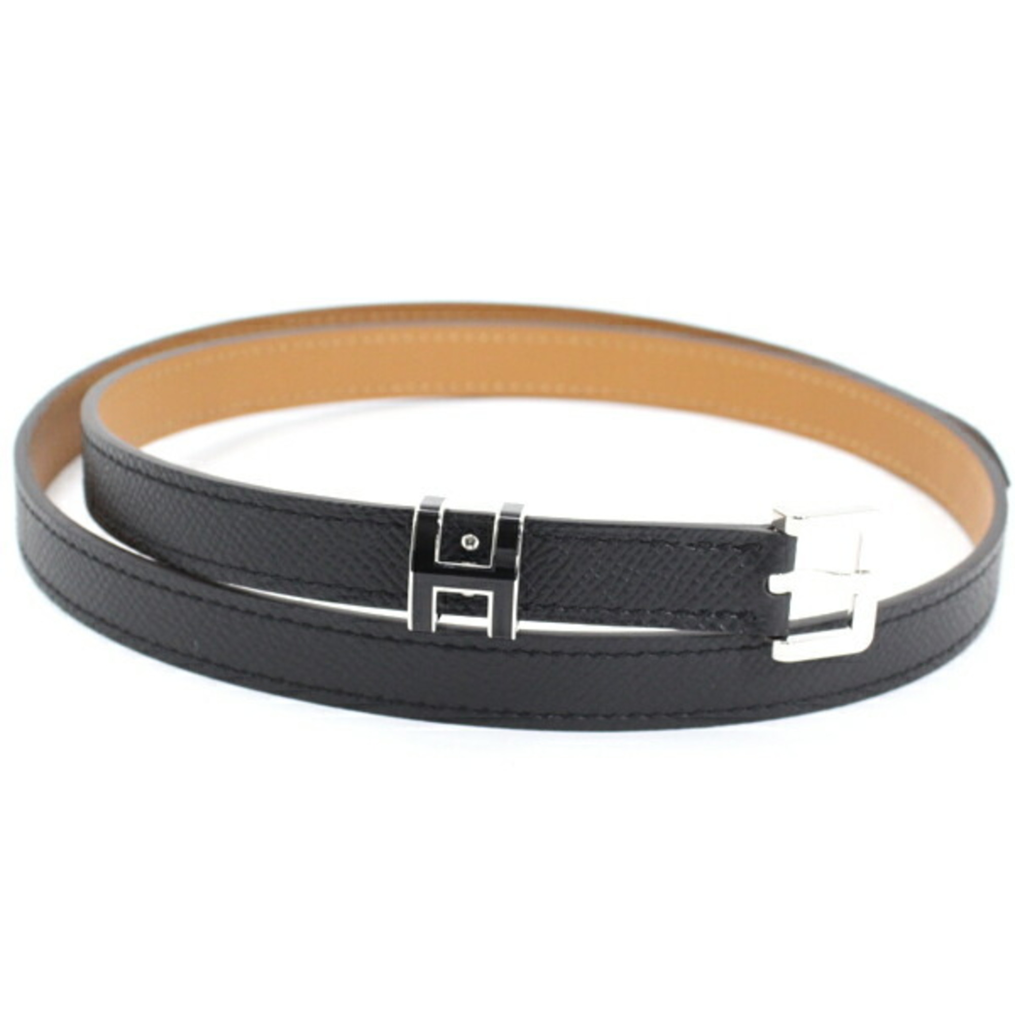 Hermes Belt Pop H 15mm 75cm Ladies Black Epson HERMES Leather U ...