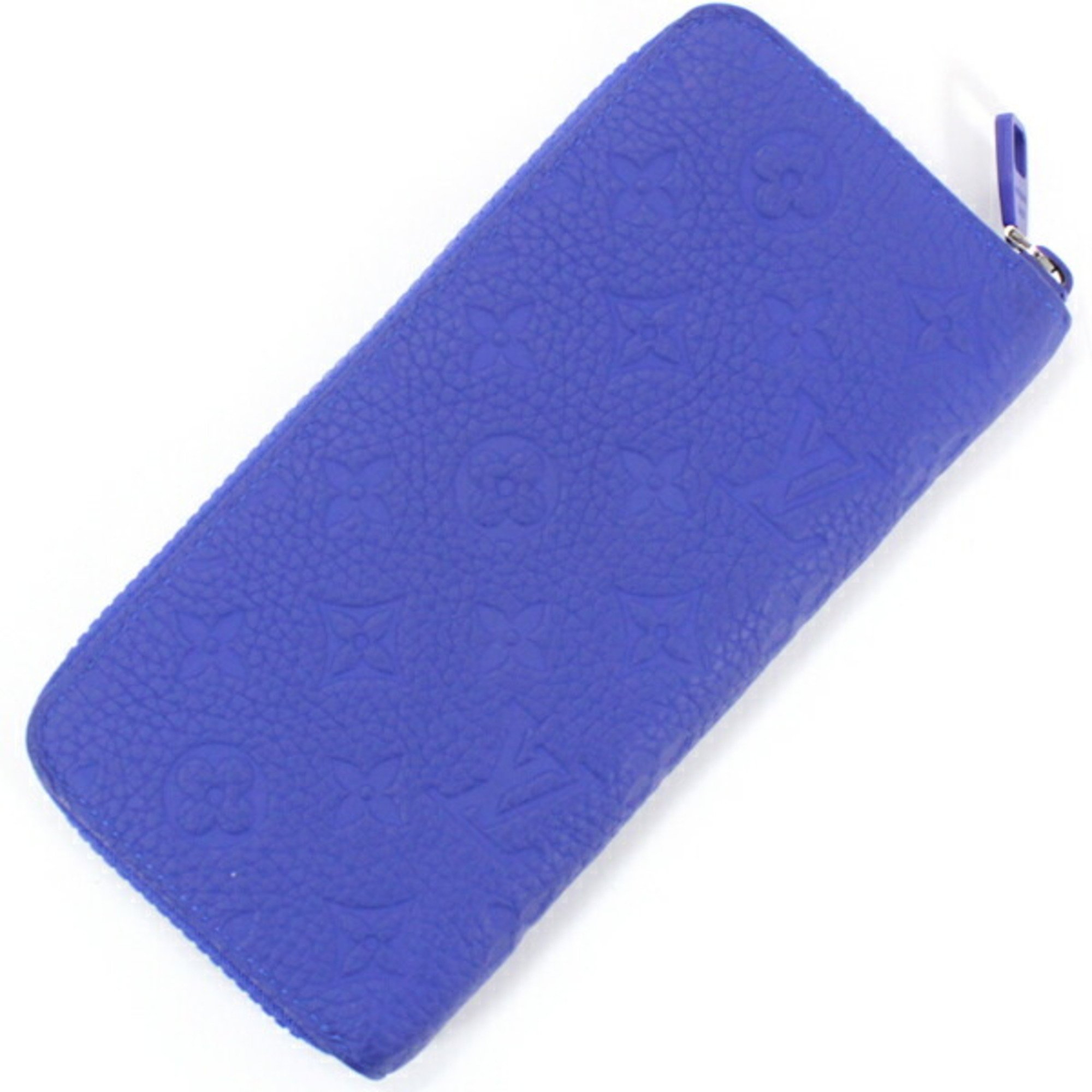 Louis Vuitton Long Wallet Monogram Taurillon Leather Zippy Vertical Men's Blue Round M80791 Cool Zip LOUIS VUITT T3896