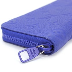 Louis Vuitton Long Wallet Monogram Taurillon Leather Zippy Vertical Men's Blue Round M80791 Cool Zip LOUIS VUITT T3896