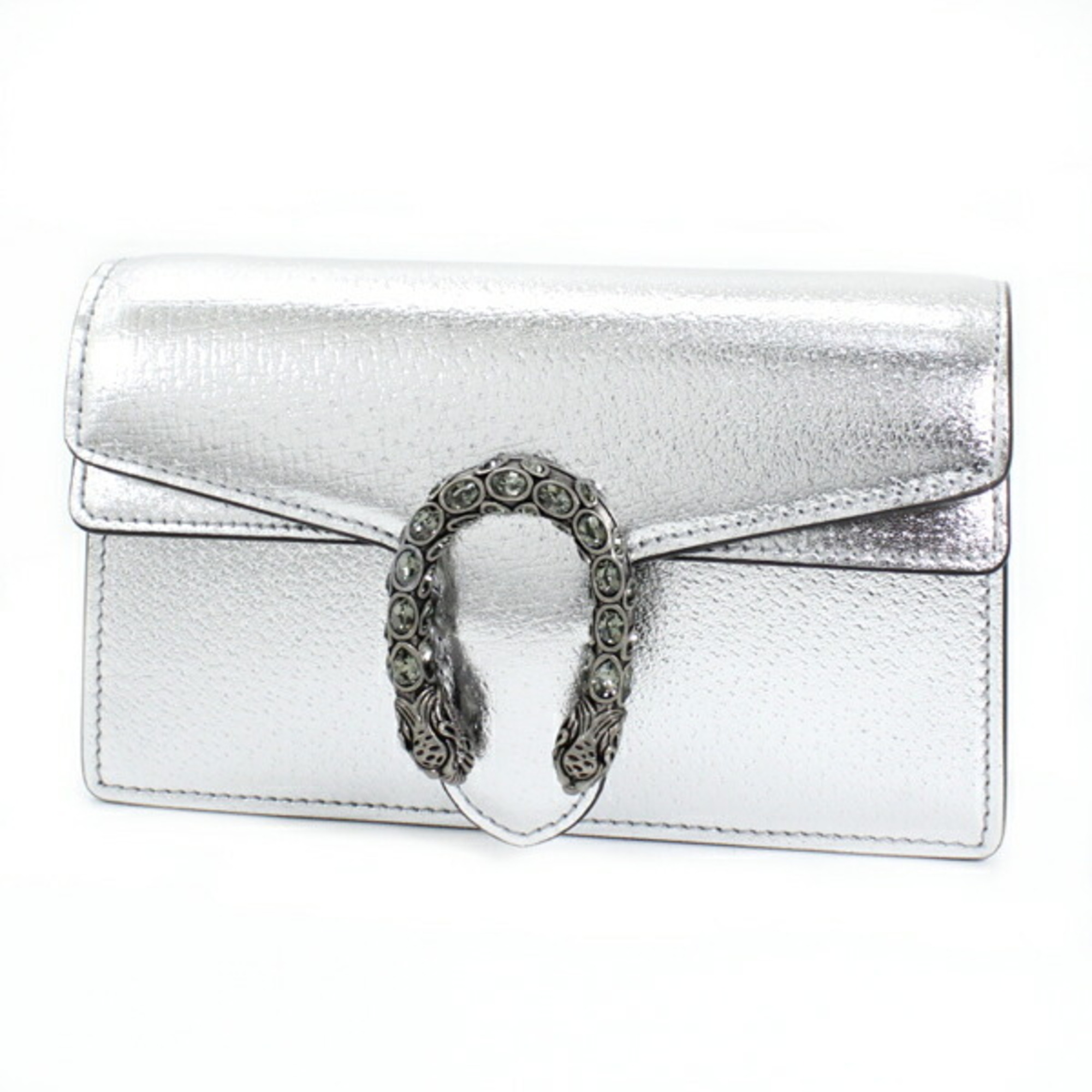 Gucci Chain Shoulder Bag Super Duonissos Silver Leather 476432 GUCCI Ladies Included T3883-r