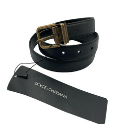 DOLCE&GABBANA Dolce & Gabbana Narrow Belt Cowhide Men's Black 85cm/34inch BC3614