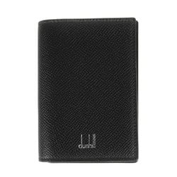 dunhill Dunhill Logo Print Leather Card Case Business Holder Pass Black Made in Italy Brand Men's