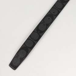 COACH Coach Belt Size: 42 118.2cm Signature Logo Leather F64825 Charcoal Black Brand Accessories Men's