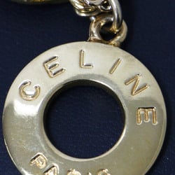 CELINE Necklace Gold Circle Motif 3 Row Logo Chain Vintage Accessories Pendant Jewelry Women's