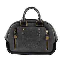 LOUIS VUITTON Louis Vuitton Stamp Bag GM Handbag M95237 Suede Calf Leather Gray Black Gold Hardware