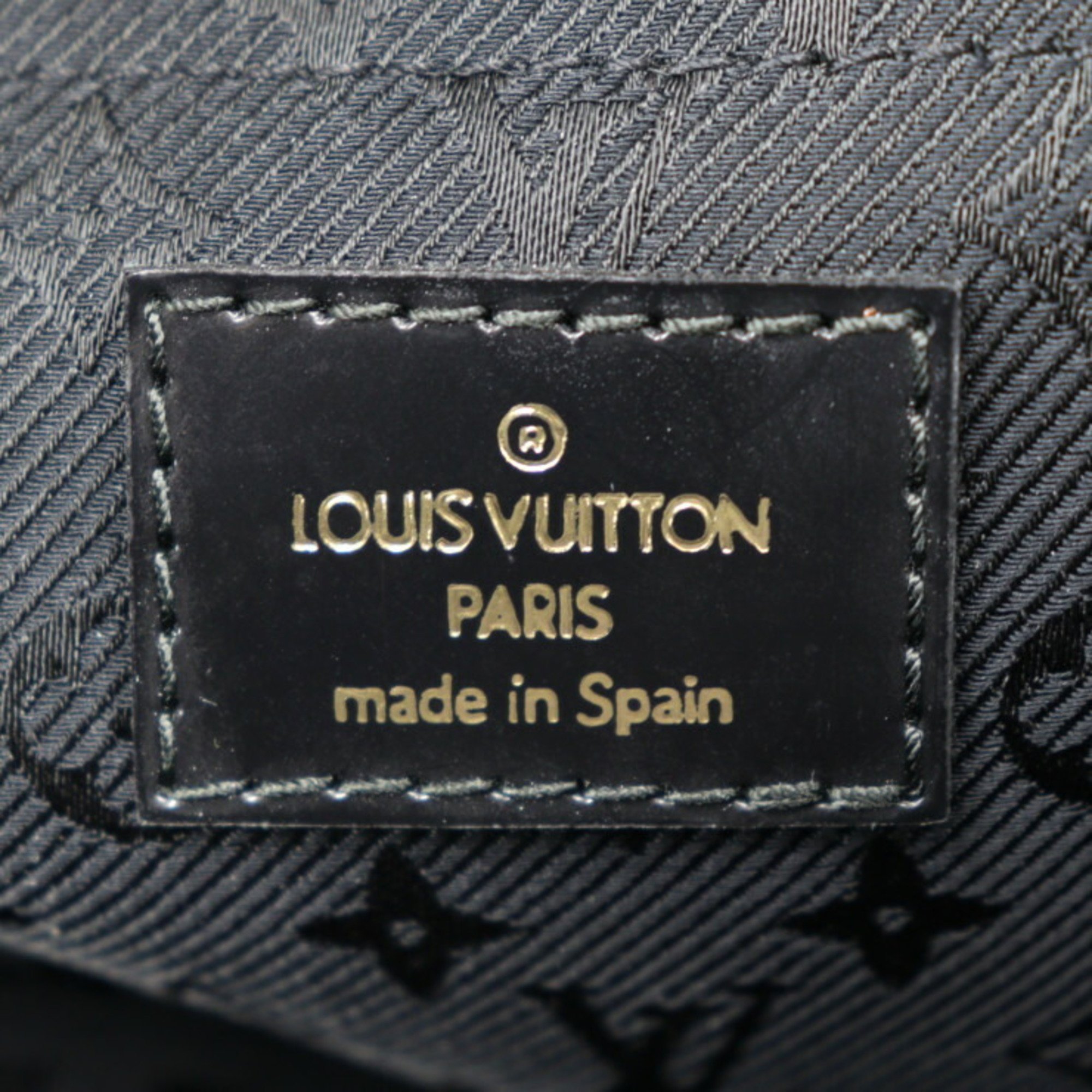 LOUIS VUITTON Louis Vuitton Stamp Bag GM Handbag M95237 Suede Calf Leather Gray Black Gold Hardware