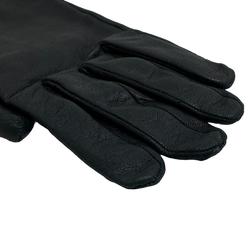 HERMES 7 Kelly Bag Motif Gloves Black Ladies