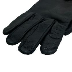 HERMES 7 Kelly Bag Motif Gloves Black Ladies
