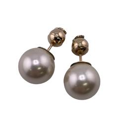 Christian Dior Dior fake pearl earrings gold ladies
