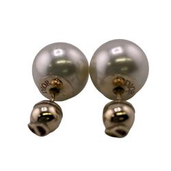 Christian Dior Dior fake pearl earrings gold ladies