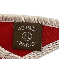 HERMES Triangle Jean Muffler/Scarf Red Ladies
