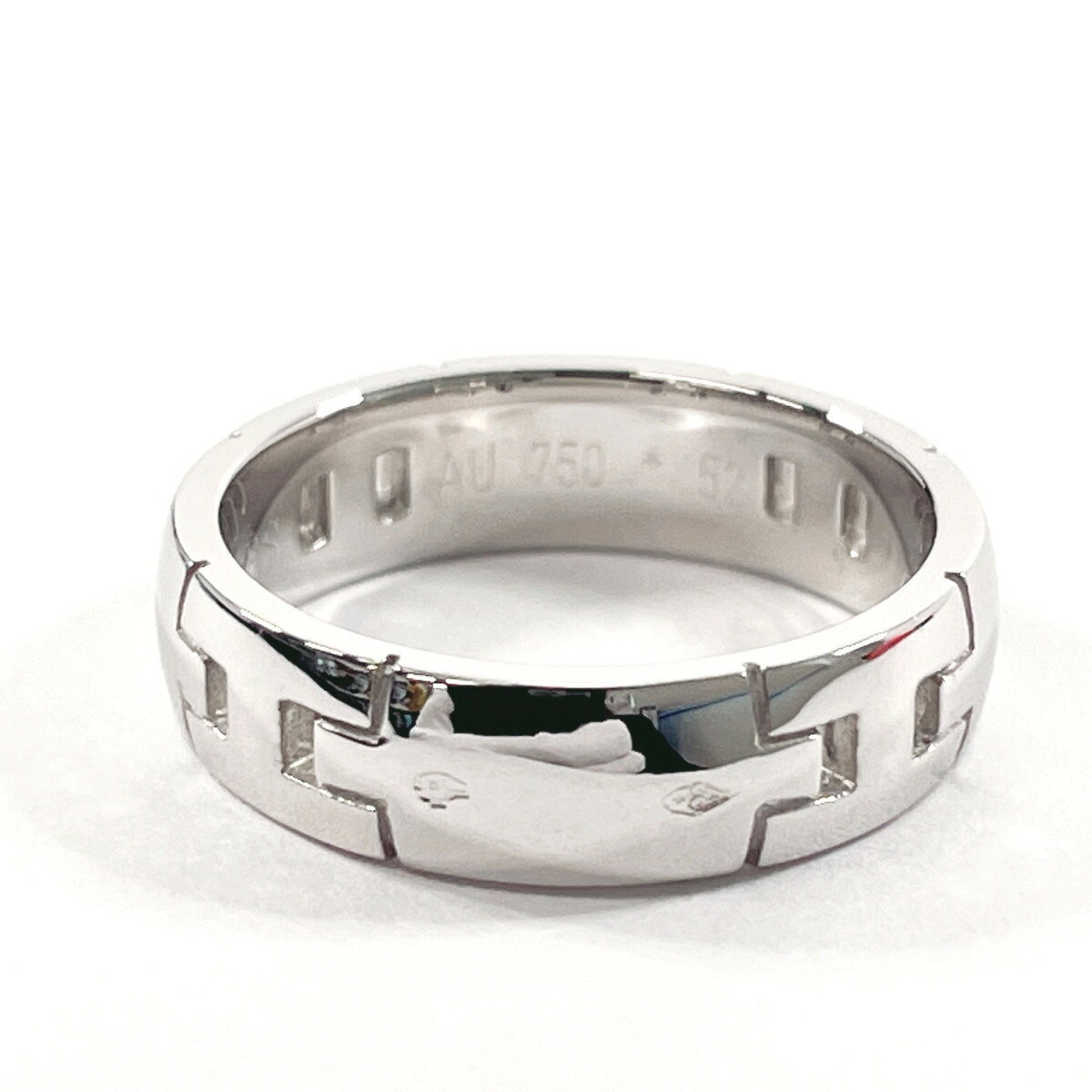 Hermes Hercules Used Rings K18 White Gold HERMES Women's Silver