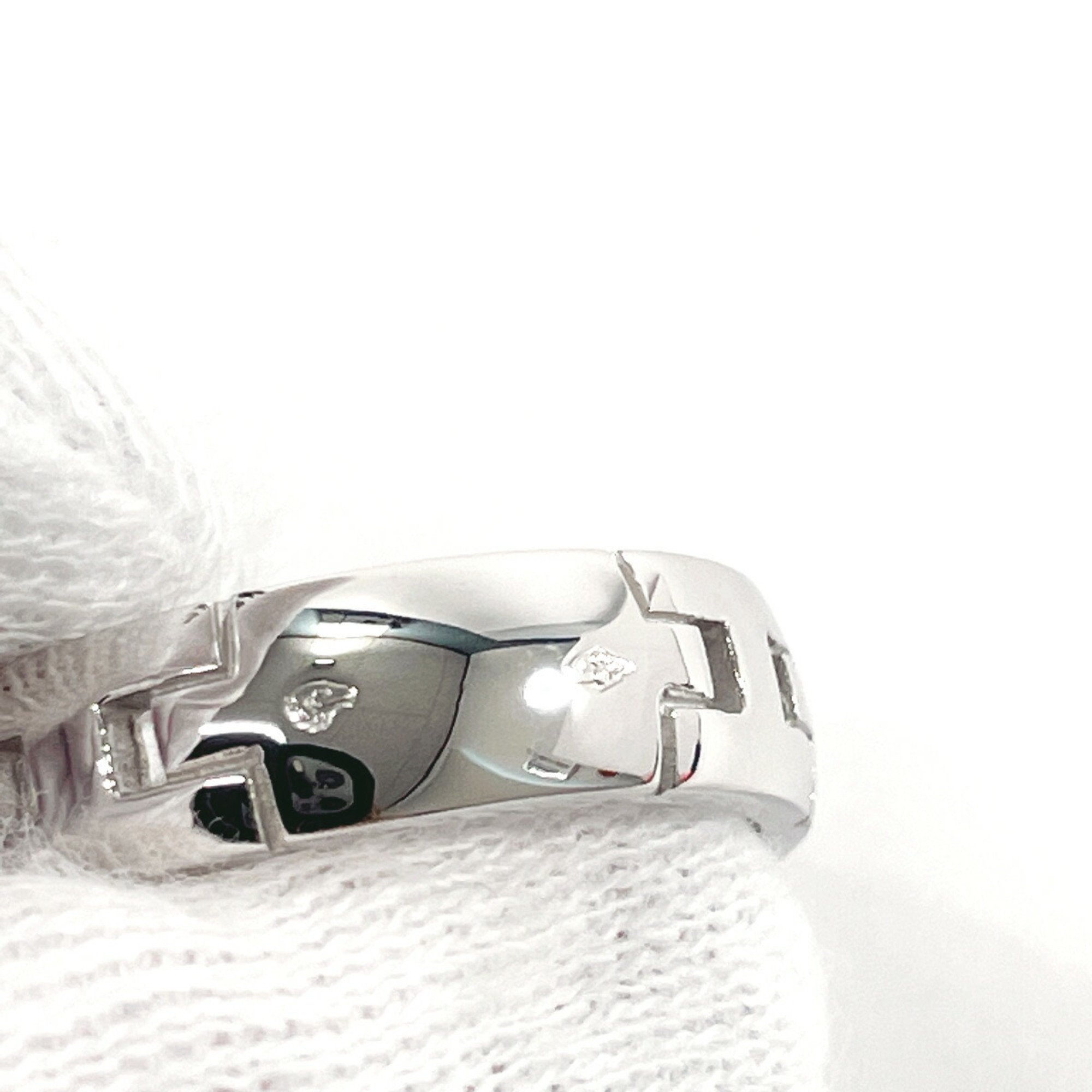 Hermes Hercules Used Rings K18 White Gold HERMES Women's Silver