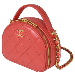 CHANEL Coco Mark Chain Clutch Shoulder Bag Random Serial (Manufactured after 2021) Red Lambskin AP3088