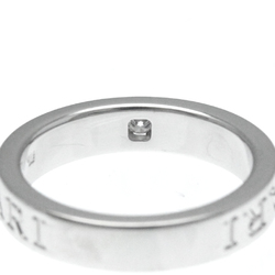 Bvlgari Double Logo White Gold (18K) Fashion Diamond Band Ring Silver