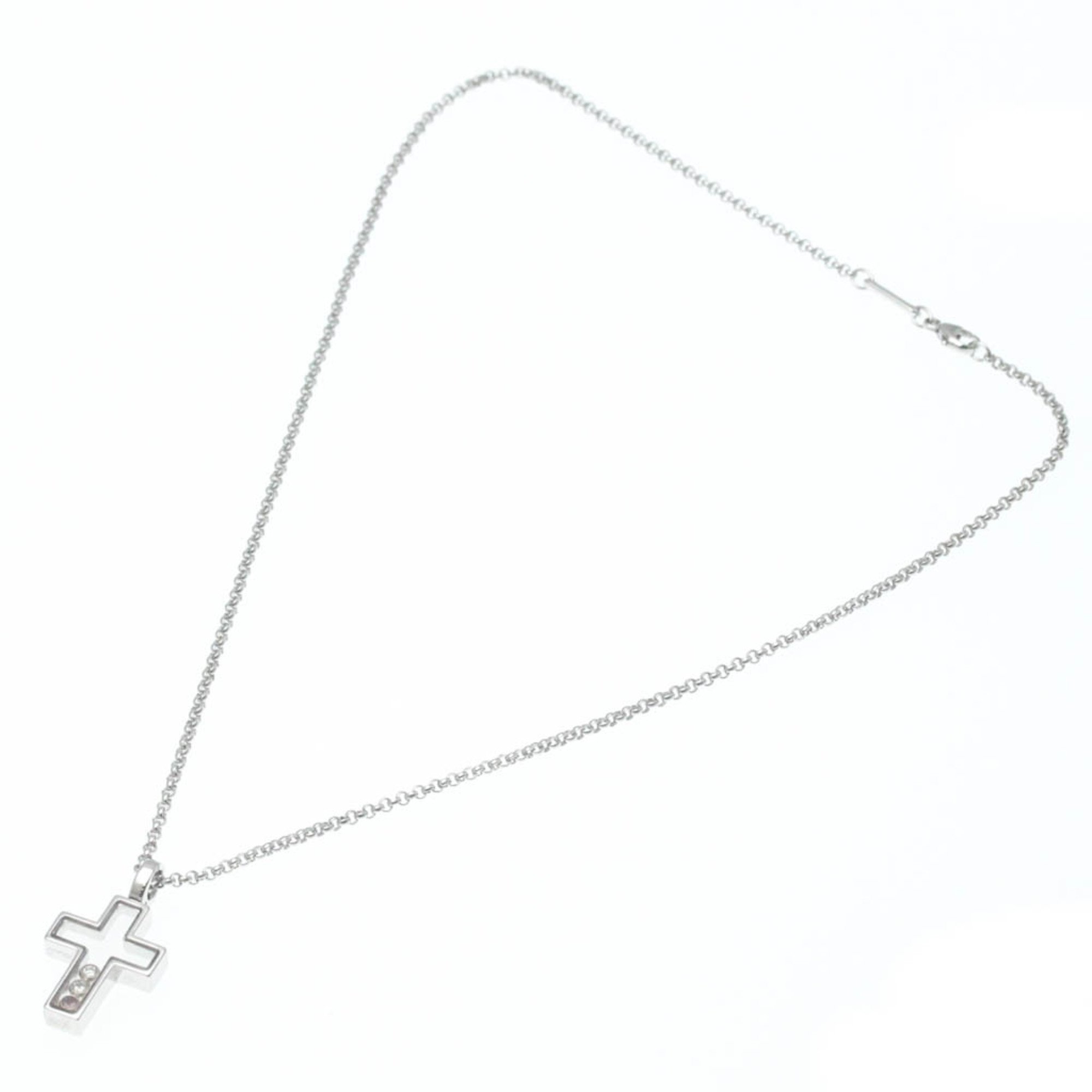 Chopard Happy Diamond Cross Top Charm 79/4009 White Gold (18K) Diamond,Sapphire Men,Women Fashion Pendant Necklace (Silver)