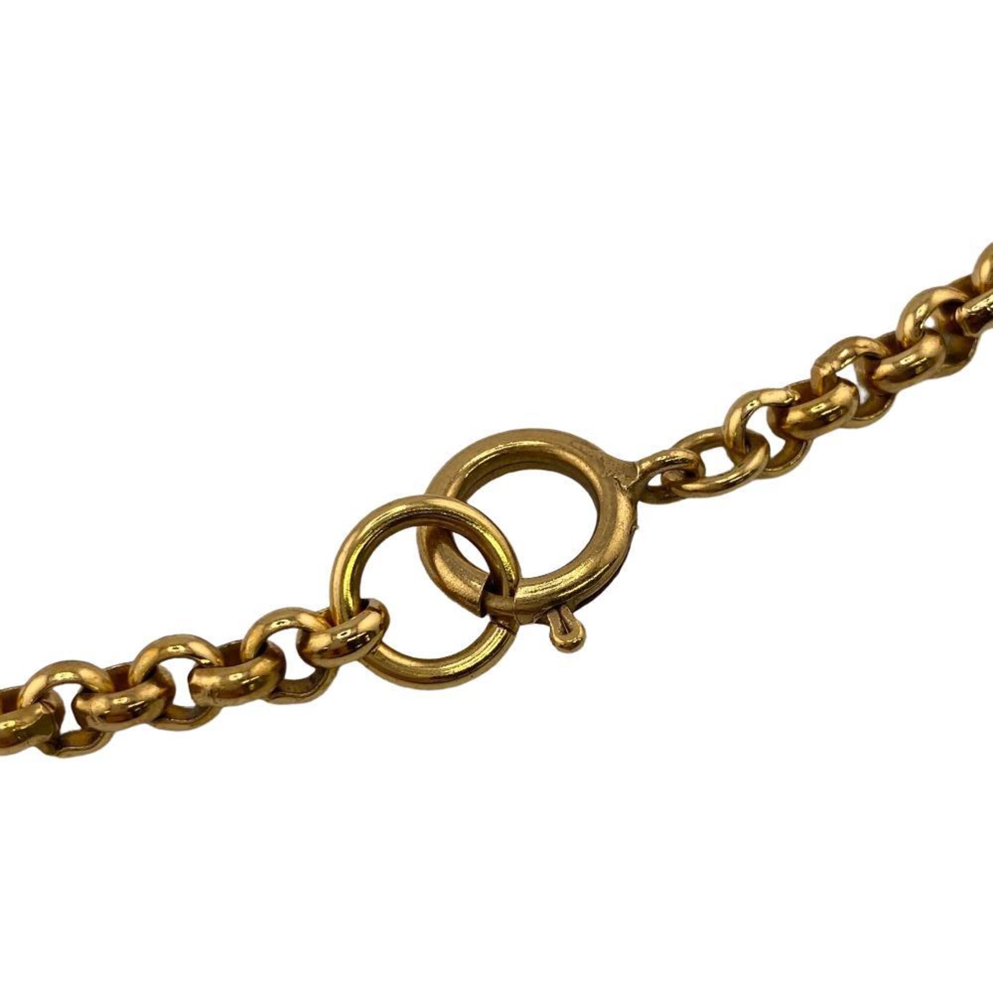 CHANEL 95P Chain Coco Mark Heart Necklace Gold Women's