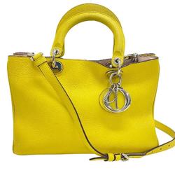 Christian Dior Diorissimo 2WAY Shoulder Bag Handbag Yellow Ladies