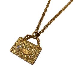 CHANEL 94P Bag Motif Matelasse Necklace Gold Ladies