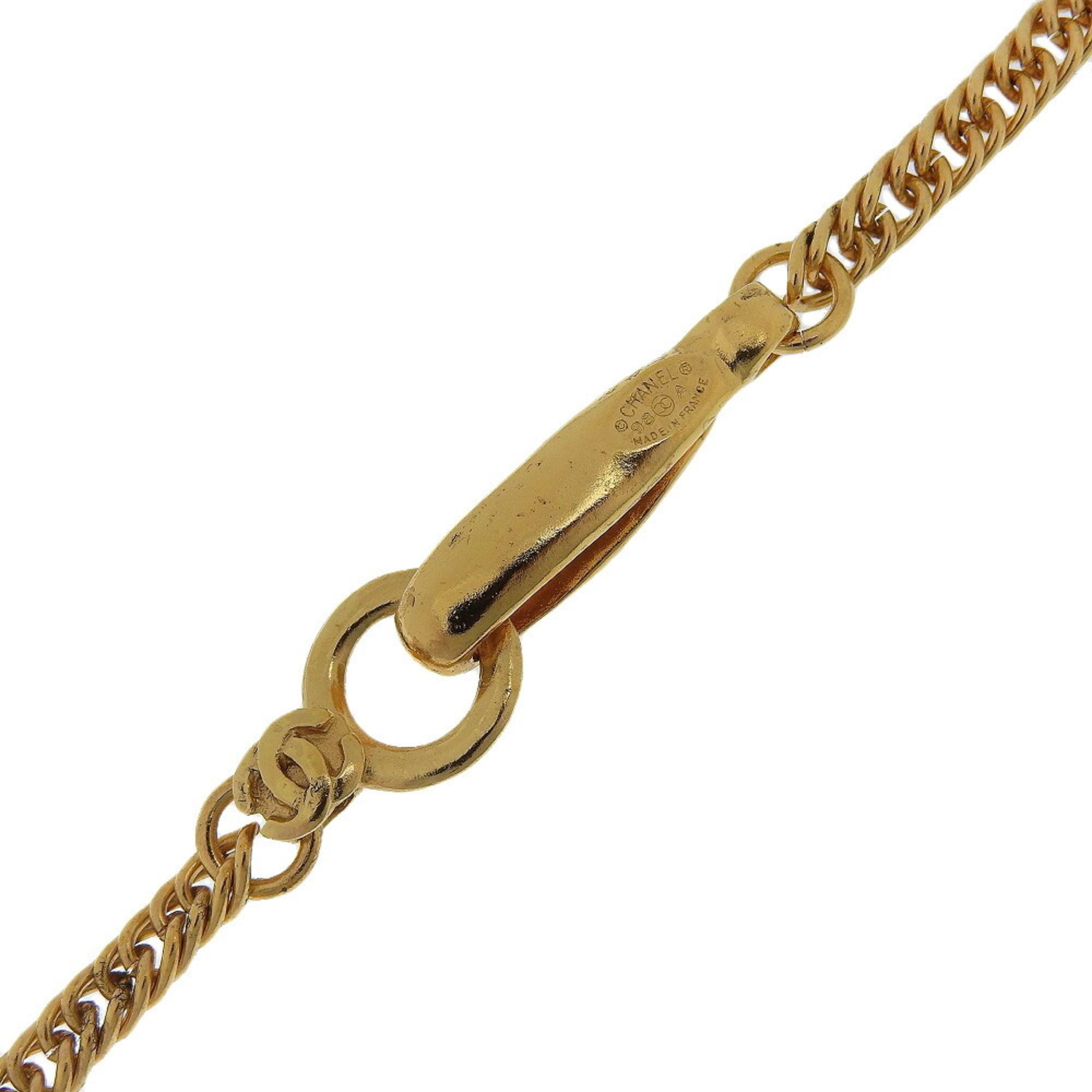 CHANEL COCO Mark Necklace Pendant Gold Plated Made in France 1998 98A Approx. 52.7g Women's