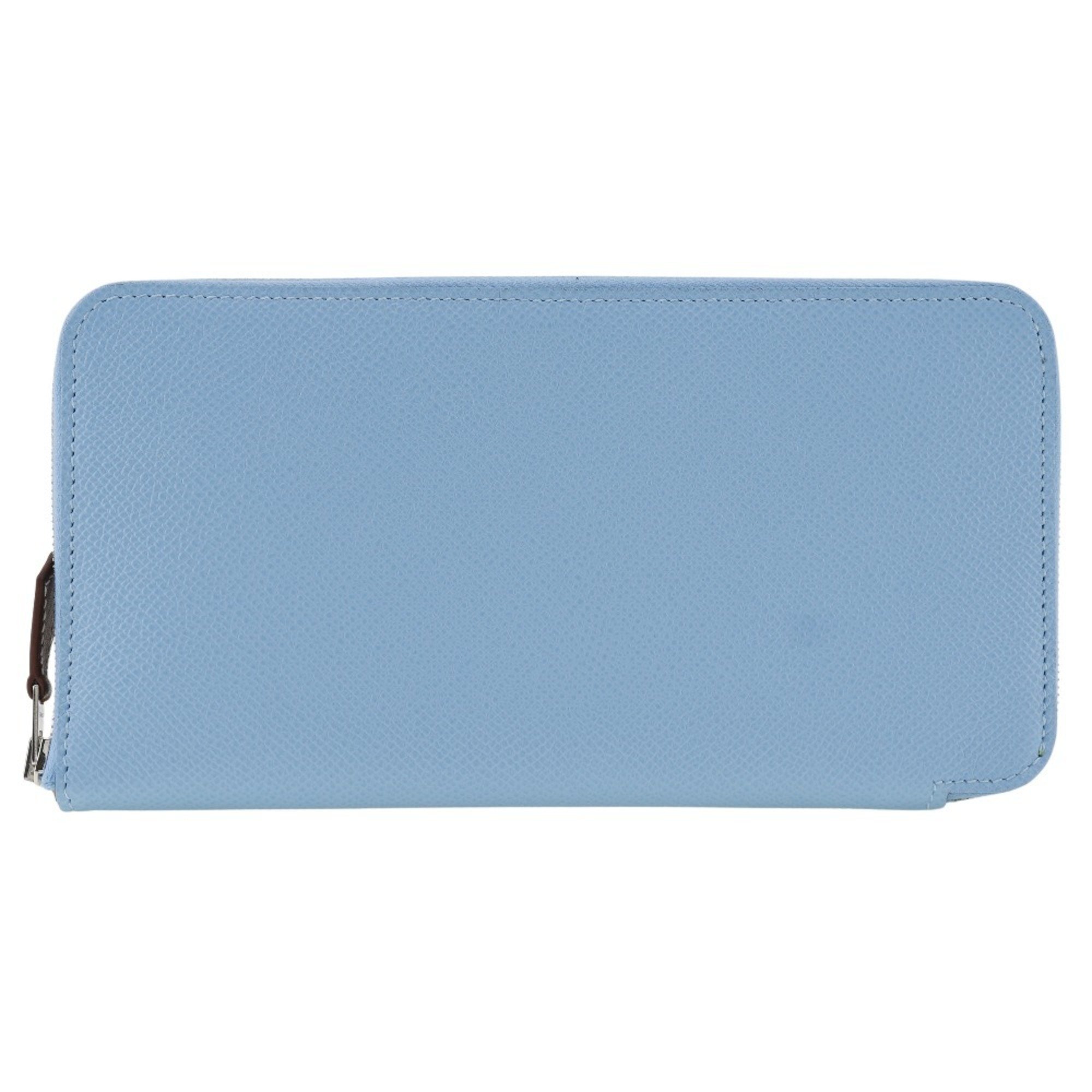 HERMES Azap long silk in wallet Vaux Epson Celeste 2023 light blue B ladies