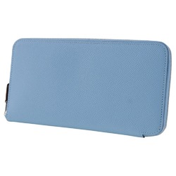 HERMES Azap long silk in wallet Vaux Epson Celeste 2023 light blue B ladies
