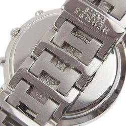Hermes Clipper Watch CL1.910 Stainless Steel Swiss Made Silver Quartz Chronograph Navy Dial Men's