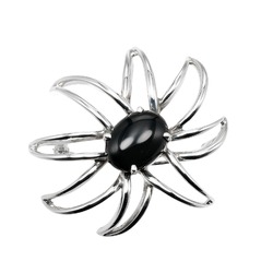 Tiffany TIFFANY&Co. Fireworks Brooch Silver 925 Onyx Approx. 18.73g